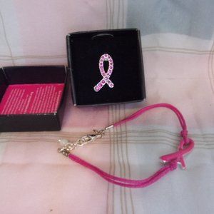 Avon Breast Cancer Crusade Pin and Bracelet Pair